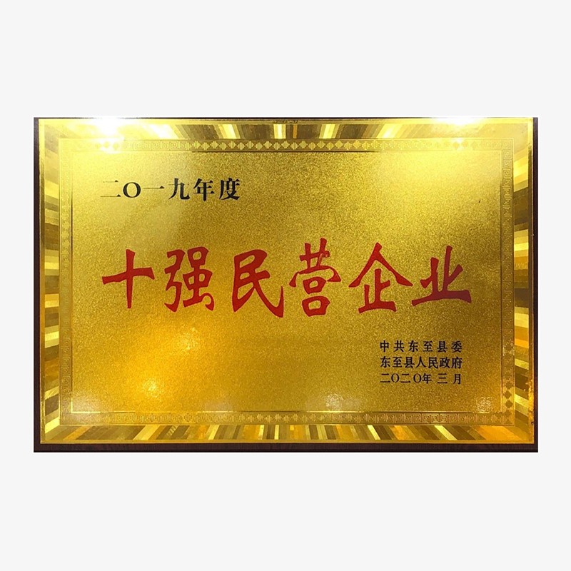 2019東至縣十強(qiáng)民營企業(yè)